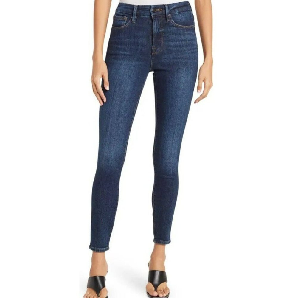 Good American Good Waist Chewed Back Pockets Jeans